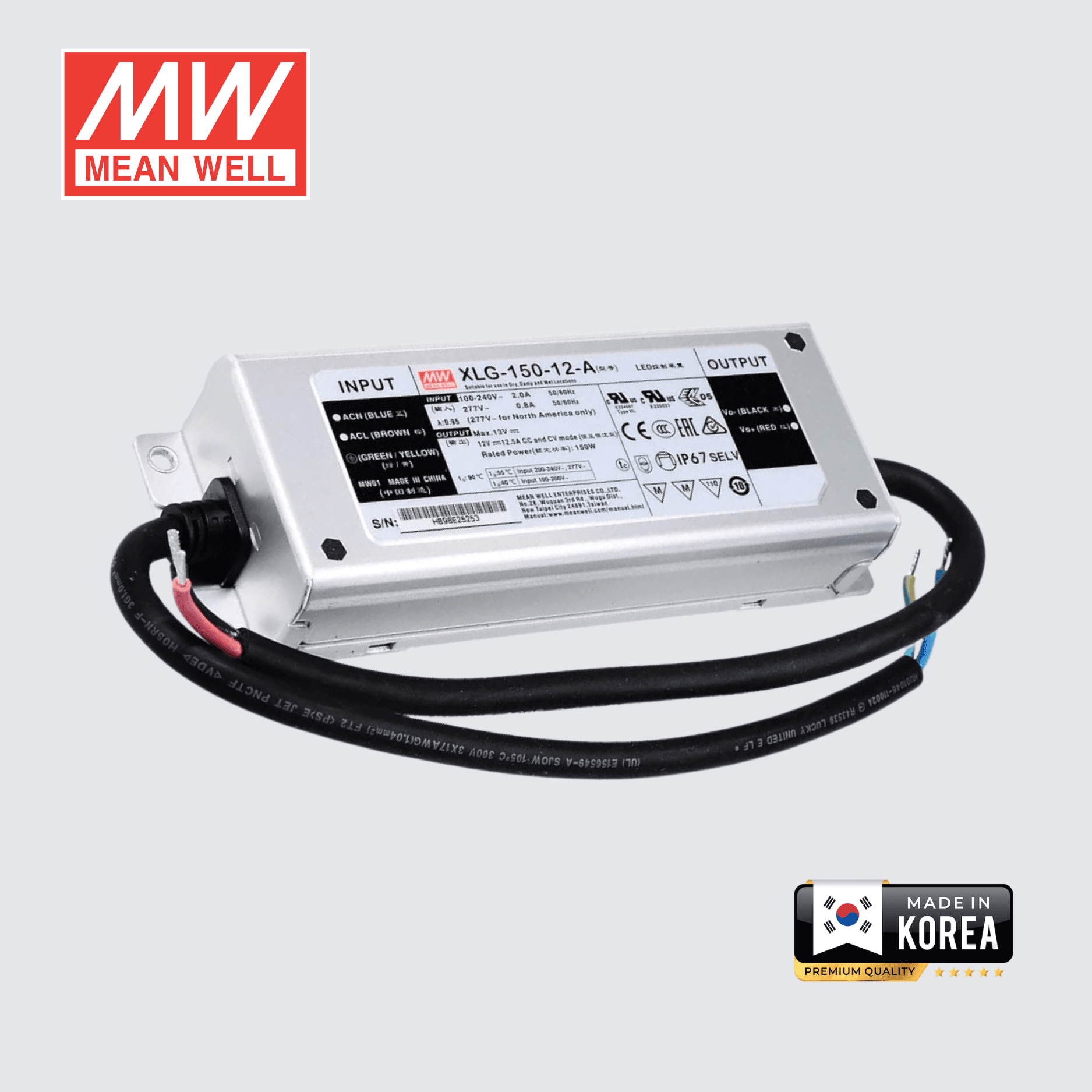 MeanWell 150W (XLG-150-12)